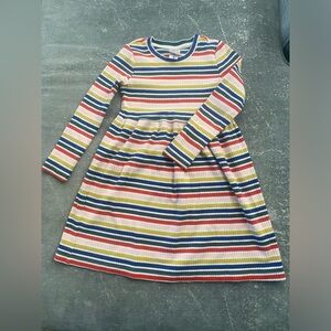 Hanna Andersson print ribbed dress Striped Multicolor girls Dress 120cm size 6-7
